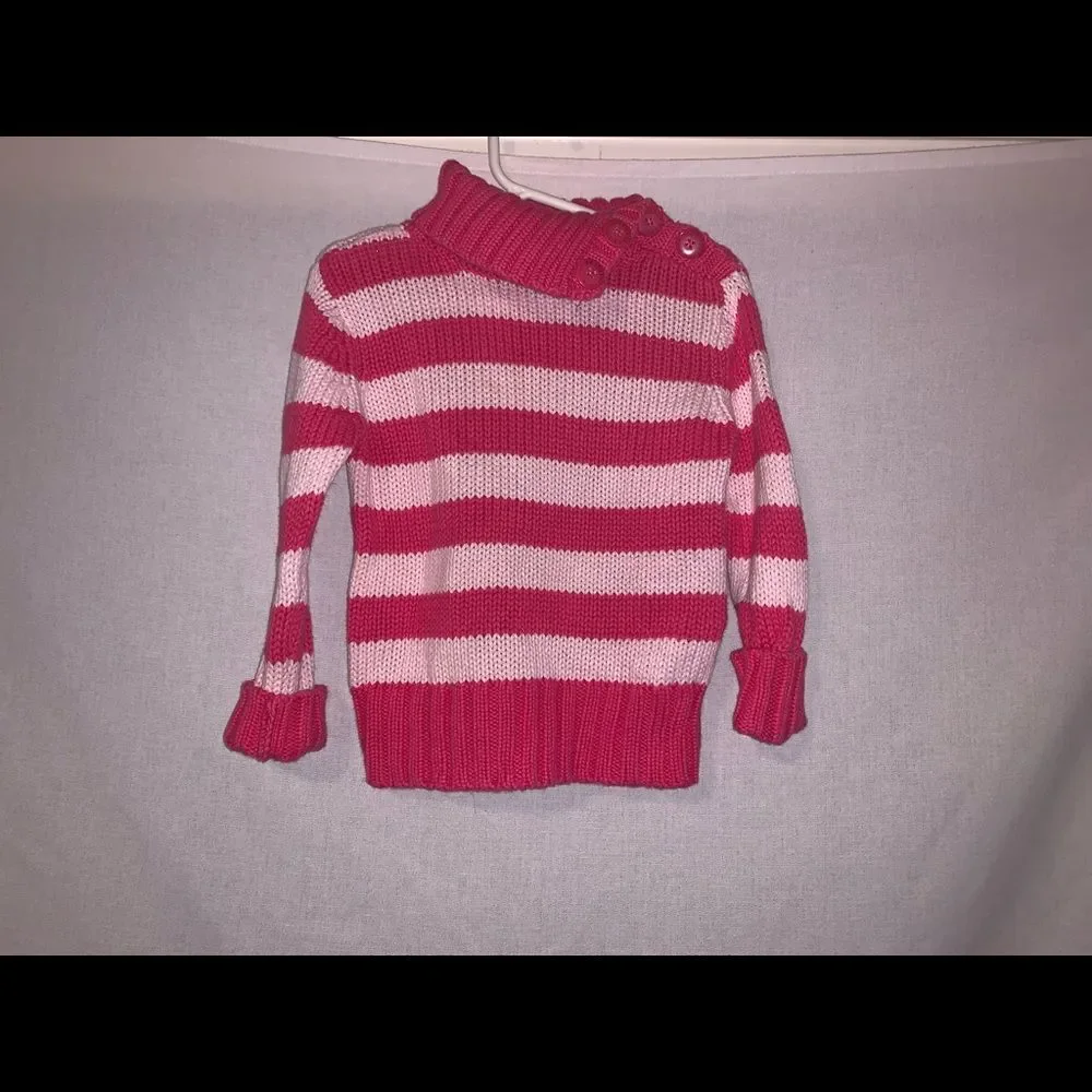 Old Navy 3T Pink Button Neck Sweater